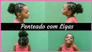 Penteado com Ligas Elástico de silicone  Afrokids [upl. by Myk585]