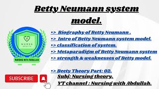 Betty Neumann system model in urdu Bsn 7th PostRn 2nd semester Part 2 Nursing theory [upl. by Lehctim]