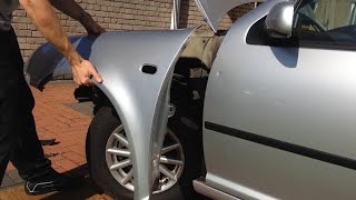 VW Golf MK4  how to removereplace front wing video [upl. by Abita]