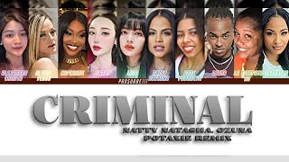 Ozuna Natty Natasha  Criminal potaxie remix color coded lyrics [upl. by Atirrehs]