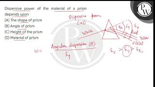 Dispersive power of the material of a prism depends upon [upl. by Airamanna420]