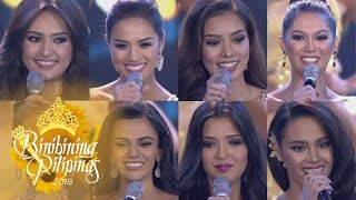 Binibining Pilipinas 2018 Top 815 Question amp Answer Portion [upl. by Ardnasirhc186]