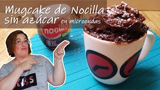 Mugcake de nocilla ☕🍫 sin azúcar en microondas Bizcocho esponjoso en taza [upl. by Libenson]