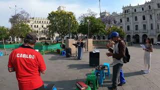 MUSICA CRISTIANA EN LA PLAZA SAN MARTIN DE LIMA SIN MANISFESTANTES  LA PLAZA MAS IMPORTANTE DE LIMA [upl. by Mllly]