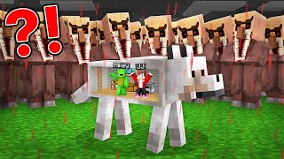 Scary Villagers Apocalypse vs Mikey and JJ Doomsday Bunker in DOG in Minecraft Maizen [upl. by Bradlee]