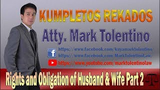 KR Rights and Obligation of Husband amp Wife Part 2 [upl. by Chelsae]