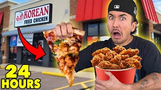 Eating Weird HOT CHICKEN Combinations For 24 Hours [upl. by Ahsoym]