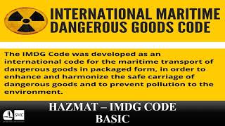 Hazmat – IMDG Code Basic [upl. by Adlitam]