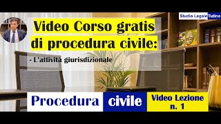 Diritto processuale civile  Video Lezione n1 Lattività giurisdizionale [upl. by Eidorb]