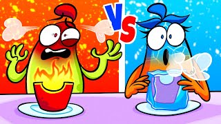 DESAFIO EXTREMO QUENTE VS FRIO  Fogo vs Gelo por Casal Pera [upl. by Aime703]