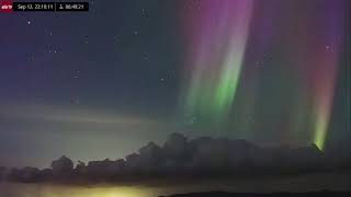 Sep 12 2024 Aurora Borealis Over Iceland in 4K Ultra HD [upl. by Sedaiuqlem340]