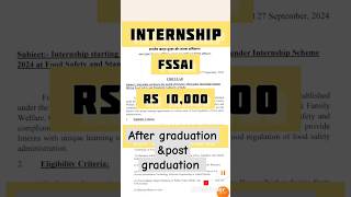 Internship in FSSAI internship internshipforstudent internshipinfssai fssai [upl. by Karr]