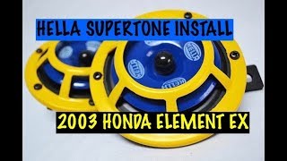 HELLA SUPERTONE HORN INSTALL  03 HONDA ELEMENT [upl. by Rocky]