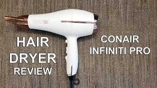 CONAIR INFINITIPRO HAIR DRYER REVIEW  1875W  Tourmaline Ceramic Technology  Double Ceramic Brush [upl. by Beesley615]