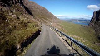 Applecross  Bikers point of view  Going Down  The Pass of the Cattle  Vstrom DL650 [upl. by Eidnew]