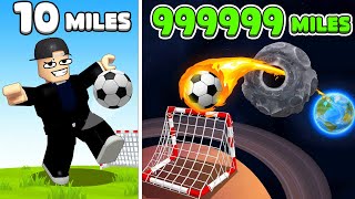 Kicking a Ball 4837162 Miles Around The World in Roblox [upl. by Baptlsta]