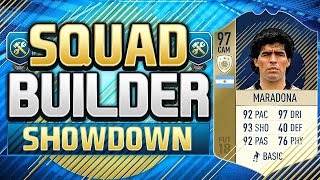 FIFA 18 SQUAD BUILDER SHOWDOWN PRIME ICON MARADONA Diego Maradona SBSD [upl. by Schlessel]