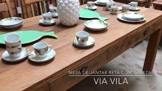 MESA DE JANTAR RETA COM GAVETAS  Via Vila  Fábrica de Móveis e Ideias [upl. by Netsua]