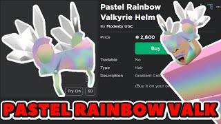 Roblox UGC Pastel Rainbow Valkyrie Helm 2600 Robux [upl. by Netnerb]