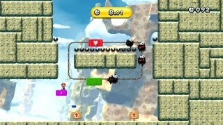 New Super Mario Bros U  Fuzzy Cliff Climb Gold Medal [upl. by Euqirne]