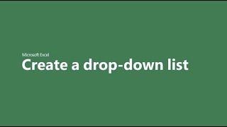 How to create a dropdown list in Microsoft Excel [upl. by Watson842]