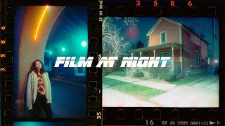 35mm film photography at night Testing out cinestill 800t [upl. by Jacklyn]