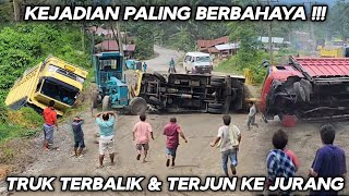 Kejadian Paling Berbahaya  DETIKdetik Truk Terbalik Dan Terjun Ke Jurang Di Tanjakan Batu Jomba [upl. by Ppik390]