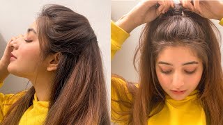 Simple and cute hairstyle for everyday  wajeeha [upl. by Joellyn]