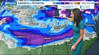 Tracking winter storms across Midwest Heavy snow rain thunderstorms [upl. by Clementia731]