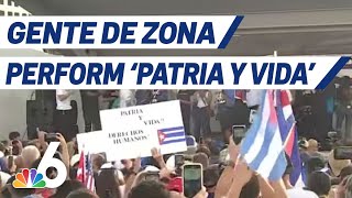 Gente De Zona Perform “Patria y Vida” in Miami Rally [upl. by Seniag480]