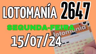 Lotomania 2647  Resultado lotomania concurso 2647  Sorteio da lotománia de hoje [upl. by Abrahamsen250]