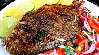 How to Grill a Tasty Whole Pompano Fish  Oven Grilled Pompano Fish [upl. by Inglebert]