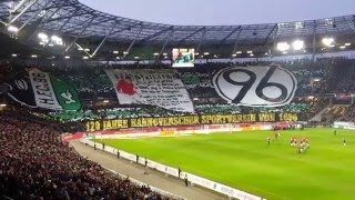 Hannover 96  Gladbach 15042016  Choreo Pyro Stimmung [upl. by Judah]