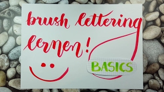 Brush Lettering lernen Teil 1  Basics für Anfänger [upl. by Avan]