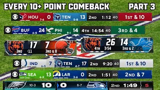 Every 10 Point Comeback of the 2023 NFL Season  Part 3 [upl. by Nonnek640]