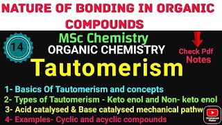 Tautomerism  complete Explanation MSc Chemistry ORGANIC CHEMISTRY itschemistrytime notes [upl. by Aikenahs]