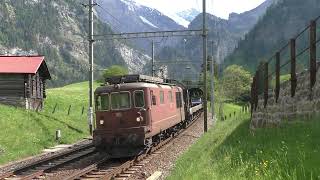 bls Autoverlad Lötschberg 2 Kandersteg  Goppenstein mit Re 425 [upl. by Ydnam646]