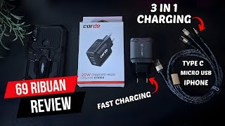 Rekomendasi Adapter Kepala Charger dan Kabel Data 3 in 1 Fast Charging [upl. by Tolman]