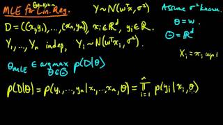 ML 94 MLE for linear regression part 1 [upl. by Eesac540]