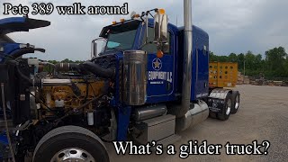 Peterbilt 389 Glider walkaround Cat diesel power we also get some new speedbinders CCEQUIPMENT [upl. by Nosauq]