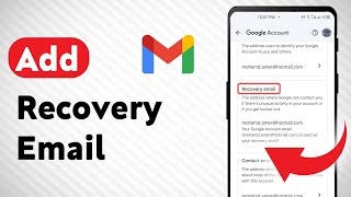 How to Add Recovery Email on Gmail Updated [upl. by Uwton]