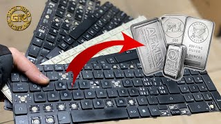 Silver recovery from Laptop keyboards  Keyboards Mylar Silver Recovery  Silver Recovery [upl. by Ardnosal]