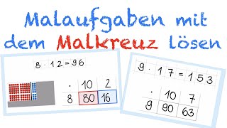 Malaufgaben mit dem Malkreuz lösen  Multiplikation Klasse 3  Mathe Grundschule [upl. by Pelpel]