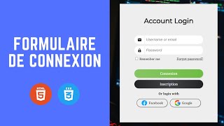 Formulaire de Connexion Moderne  HTML CSS [upl. by Anier]