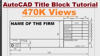 Title block in Engineering Drawing [upl. by Lidstone]