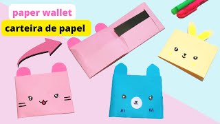 como fazer Carteira de papel de coelho gato e cachorroorigami How to make paper wallet [upl. by Appleby]