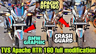 Tvs apache 160 modification  Tvs apache rtr 160 bmw sticker  Tvs TVS Apache 160 price [upl. by Irra]