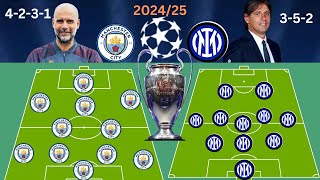 Manchester City vs Inter Milan Predicted Lineup Champion League 202425  UEFA Champion groups stage [upl. by Pauiie452]