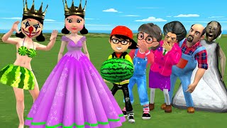 Scary Teacher 3D vs Squid Game Help Doll Choose Princess Dress Ugly or Beautiful 5 Times Challenge [upl. by Groves227]