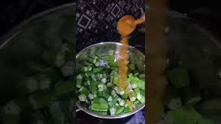 Bendakaya Fry😋😍 shorts youtubeshorts cooking food trending [upl. by Madlen526]